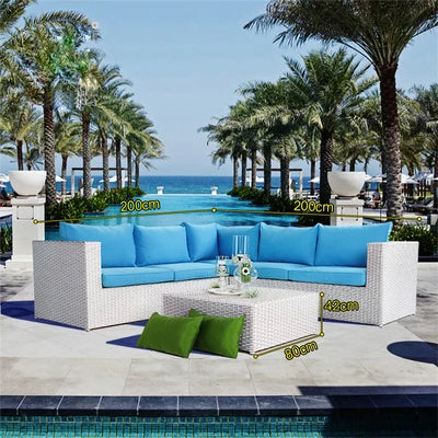 Courtyard sofa, villa, garden terrace, sun protection, waterproof, outdoor leisure rattan weaving corner
