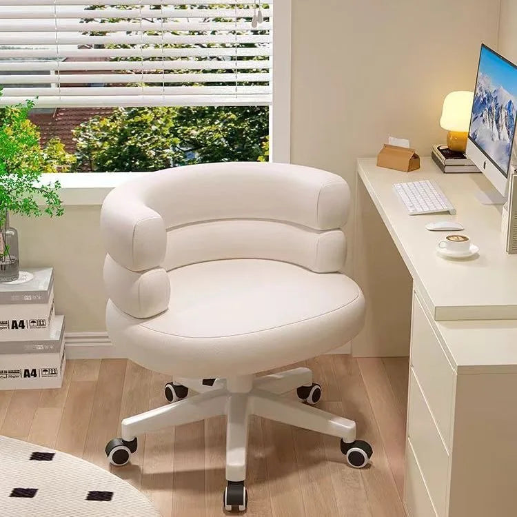 Living Room Swivel Chair Nordic Armchair INS Lift Computer Backrest Chair Lamb Wool Design Bedroom Makeup Chair Home Furniture