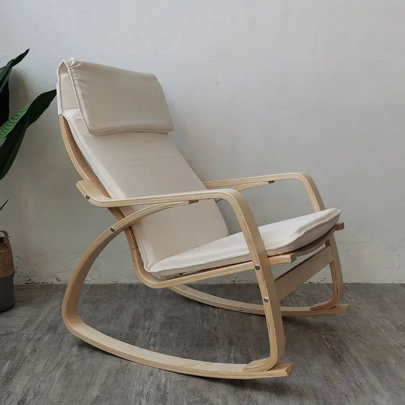 Simple and modern Nordic Boang rocking chair easy chair solid wood recliner lazy pregnant woman chair balcony lounge
