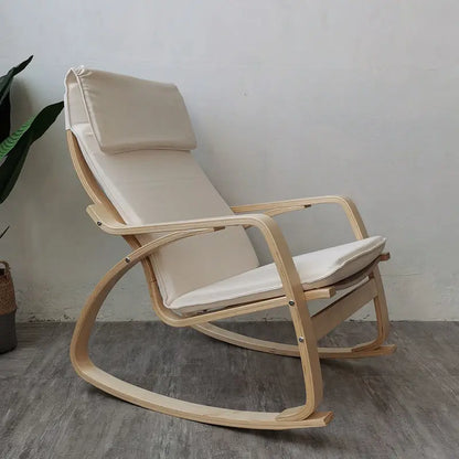 Simple and modern Nordic Boang rocking chair easy chair solid wood recliner lazy pregnant woman chair balcony lounge