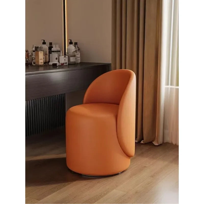 Light luxury Nordic makeup chair bedroom dresser fairy stool high backrest Internet celebrity simple home manicure round stool