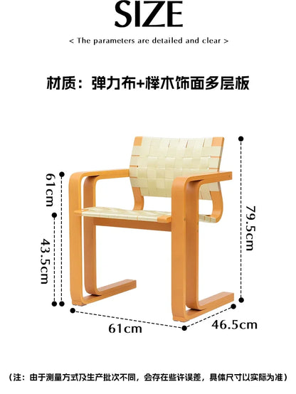 xArmrest Dining Chair Mid-Ancient Woven Chair Retro Desk Office Computer Chair