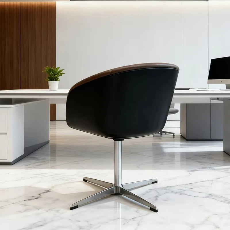 Leather Reception Armchair Office Visitor Chair Luxury Fashion Office Chair Hotel Swivel Office Chair