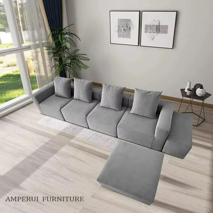 Popular  Modular Furniture - Strong Foam Support for Frameless Sofa. Combination of 6-seat Luxurious Living Room Compact Sofa.