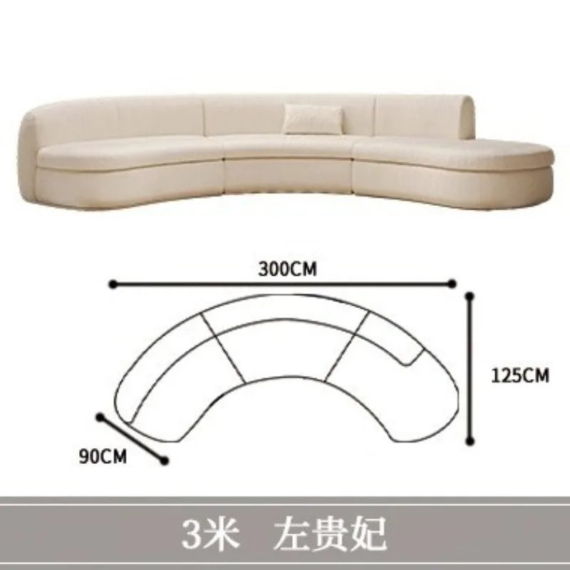 Curved sofa living room, light luxury, modern Internet celebrity hotel, beauty salon, lobby lounge area, reception of guests
