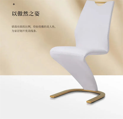 2pcs dining chairs Modern creative design Dining Chair Leather Living Room Chair Reception Chair Hotel Home Popular Furniture