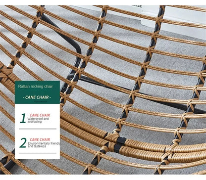 Nordic Lazy Living Room Chairs Home Balcony Rocking Chairs Reclining Sofas Rattan Sofa Leisure Rocking Chair Home Furniture