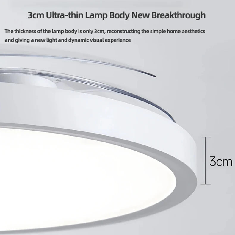New ultra-thin chandelier fan LED Invisible ceiling fan with light 3 folding blades Pendant Light kitchen living room office
