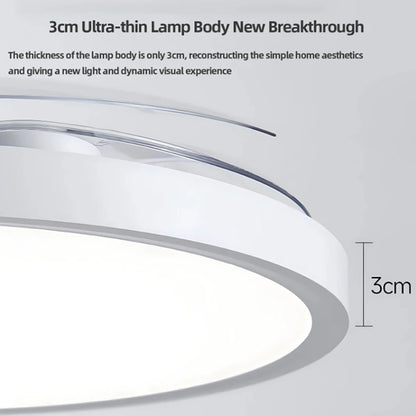 New ultra-thin chandelier fan LED Invisible ceiling fan with light 3 folding blades Pendant Light kitchen living room office