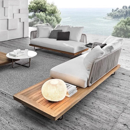 Luxury Modern Outdoor Wicker Sofa Set Nordic Leisure Patio Furniture Corner Rope Garden Sofa for Courtyard Hotel Villa Park