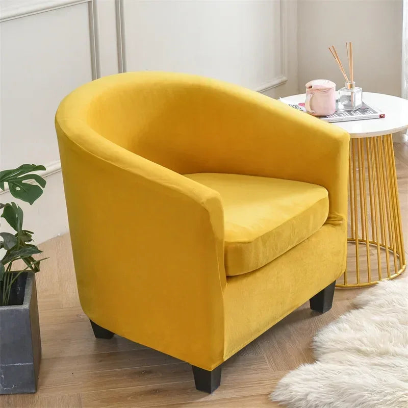 Velvet Arc Seat Sofa Cover Elastic Club Armchairs Covers Living Room Single Seat Tub Couch Slipcovers With Seat Cushion Covers