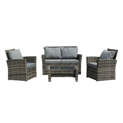 Factory Made PE Rattan Sofa Set with Table for Outdoor Garden Resort Hotel Entertainment Party