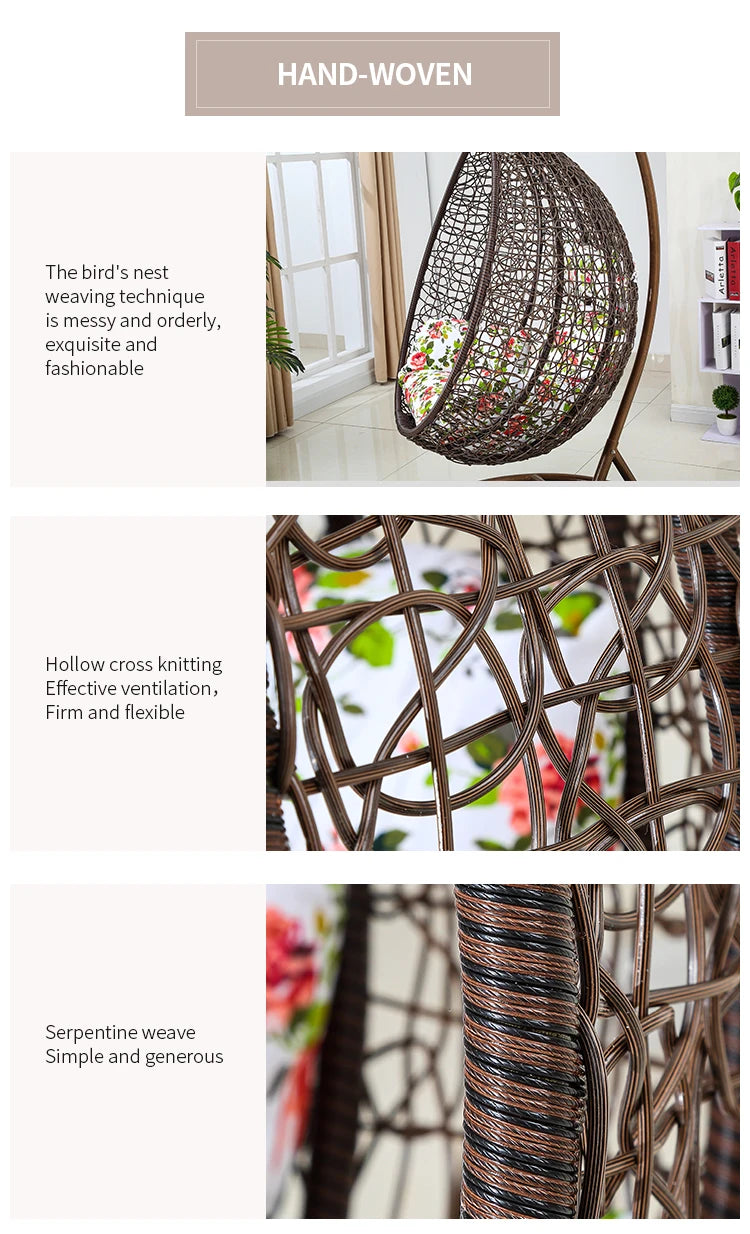 New Style Patio Swings Indoor Hanging Swing Chair Outdoor Furniture Bedroom Garden Nest Egg Chair Customized