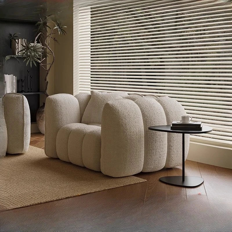 Medieval Cream Style Single Lazy Sofa Living Room Bedroom Pumpkin Leisure Sofa Chair Sofa Set Living Room Economic Vacuum Sofas