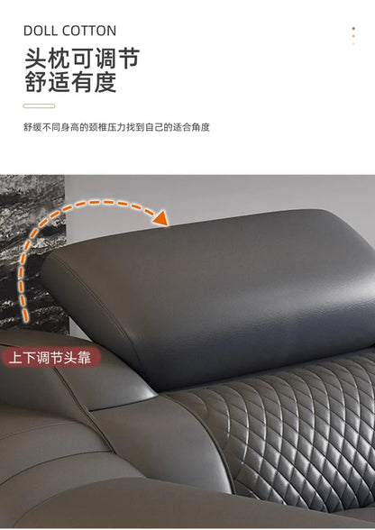 Modern simple leather sofa, first-layer cowhide living room size apartment sofa