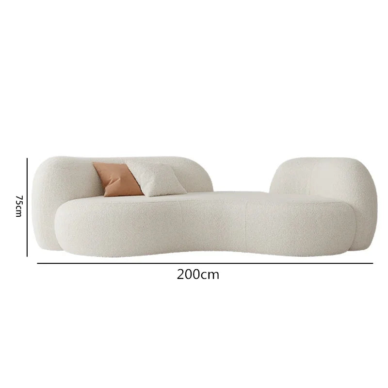 Cream wind sofa, new reception curved sofa in the living room