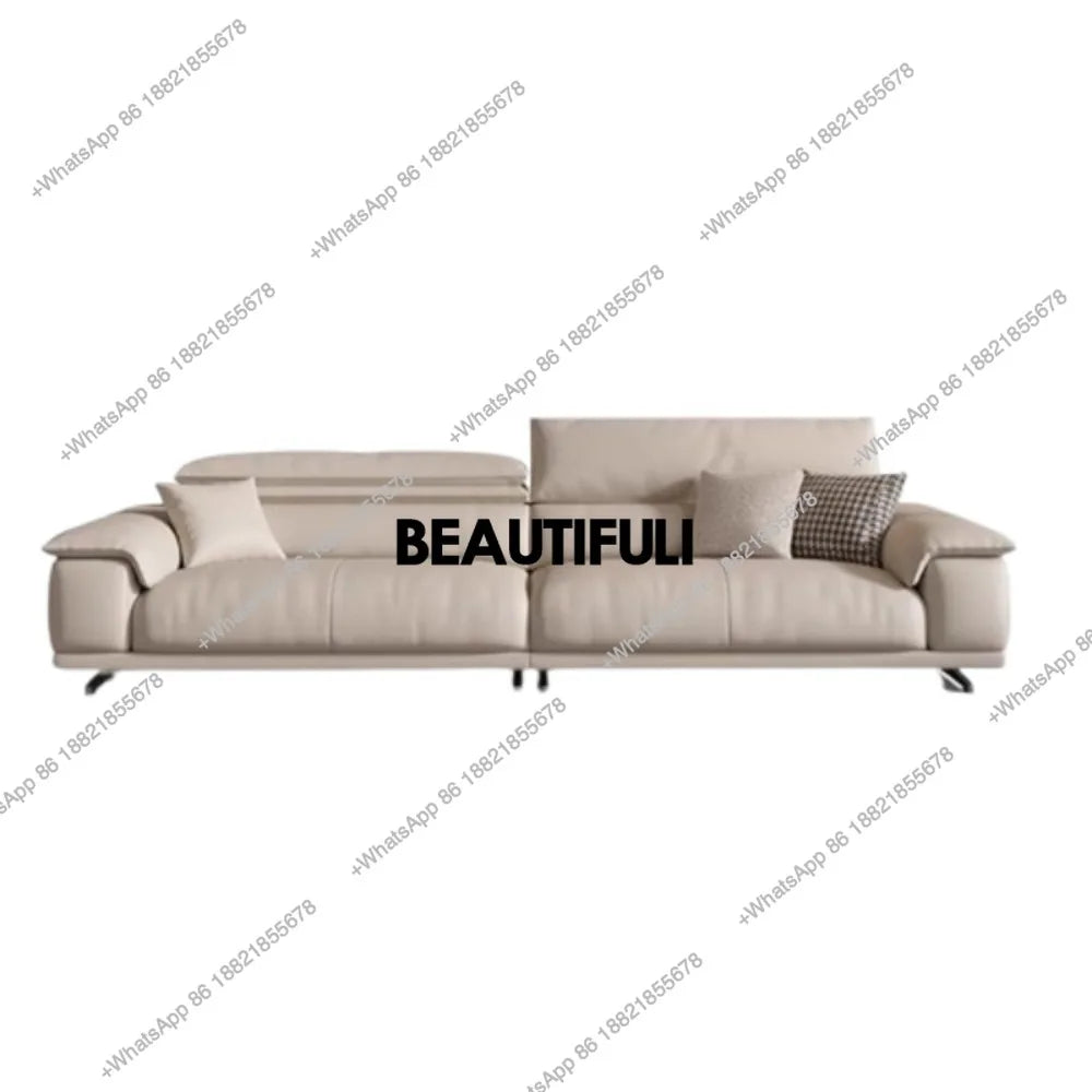 H Genuine Leather Italian Living Room Sofa Luxury Lounge Designer Minimalist Sofas Modern Family Muebles Furniture Decoration