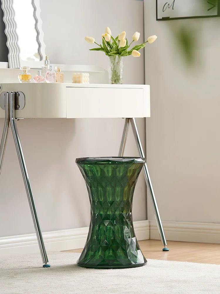 Nordic creative crystal stool Nordic simple color transparent bathroom home shoe changing  creative ins low