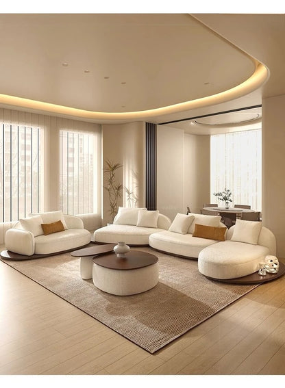 Living Room Coffee Table Designer Creative Three-person Log Style Furniture Modern Simple Modern Morocco Fabric Sectional Sofas