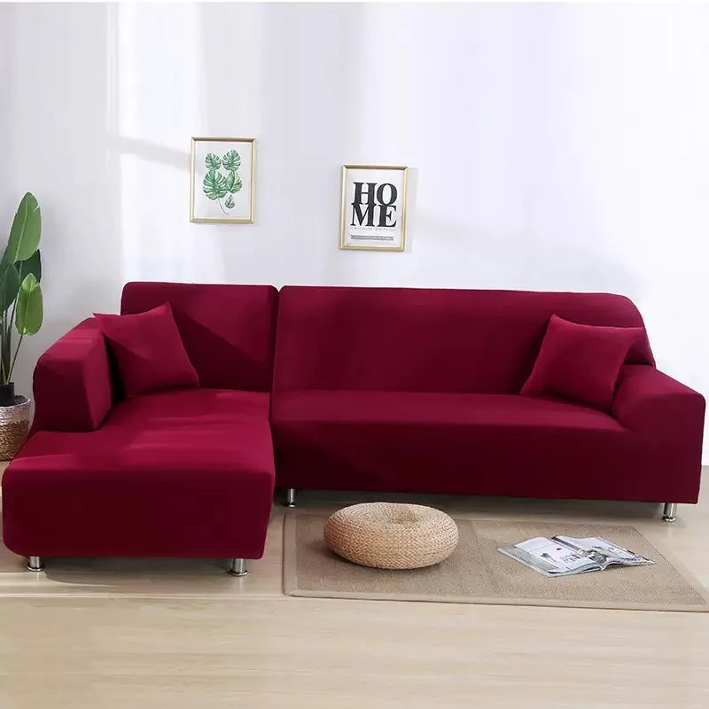 Elastic Solid Color Sofa Cover for Living Room All-inclusive Spandex Couch Cover Sectional Furniture Slipcover 1/2/3/4 Seater