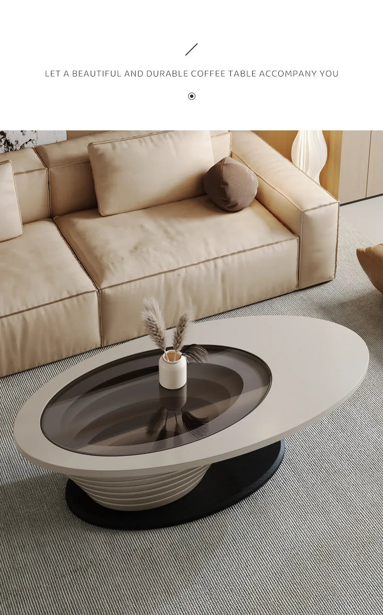 Oval Modern Coffee Table Unique Trendy Design European Coffee Table Neutral Minimalist Table Basse Living Room Furniture