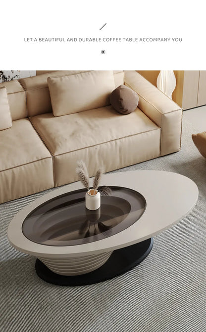 Oval Modern Coffee Table Unique Trendy Design European Coffee Table Neutral Minimalist Table Basse Living Room Furniture