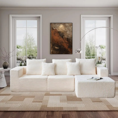 108'' Modular Cloud Sectional Sofa L-Shaped Deep Seat Couch with Right Chaise Living Room Boneless Couches for Comfortable