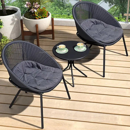 Outdoor Rattan Chair Garden Furniture Set Household Outdoor Balcony Leisure Table and Chair Three-piece Set Mini Coffee Table