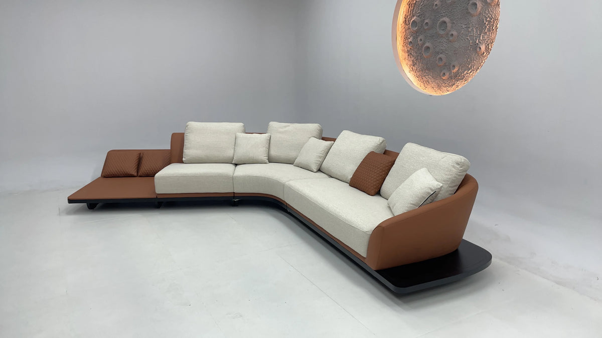 Luxury Living Room Furniture Fabric L-Shape Corner Sofa Set for Hotel Home Villa & Apartment