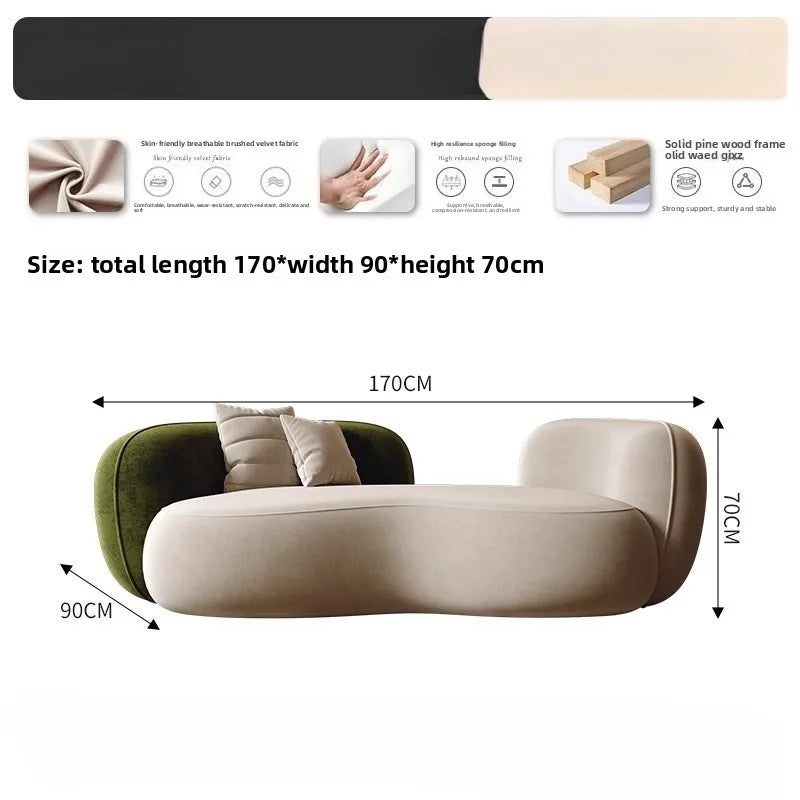Italian minimalist curved special-shaped sofa studio designer women's clothing store