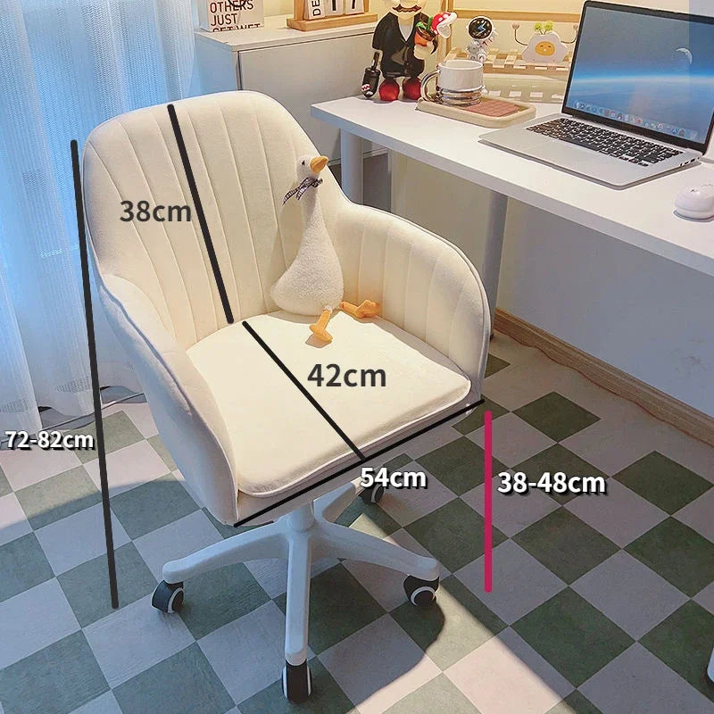 Cute Rotating Lift Chair for Girls, Computer Chairs, Makeup Stool, Desk Backrest Chair, Writing Swivel Chairs, Bedroom Furniture