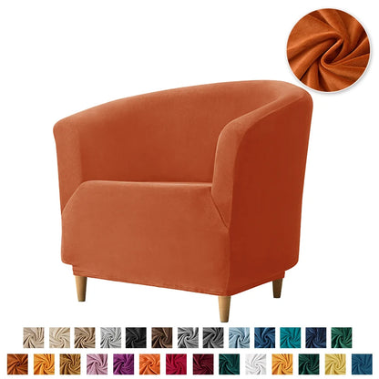 Velvet Tub Cover Chair Jacquard Single Seat Sofa Slipcover 1 Seate Living Room  Furniture Couch Washable Club Armchair Cover