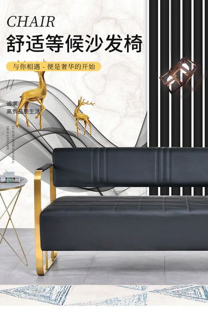 Barber Shop Waiting Chair Internet Celebrity Small Sofa Beauty Salon Simple Light Luxury Sofa Clothing Store Reception