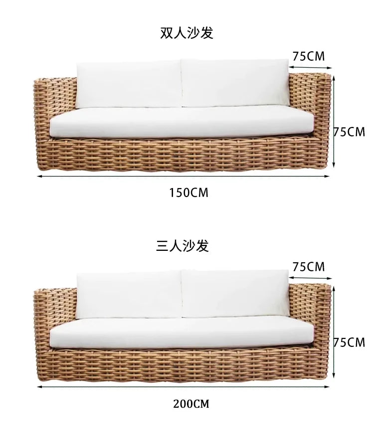 Outdoor rattan sofa courtyard outdoor terrace combination garden balcony outdoor hotel coffee table waterproof furniture