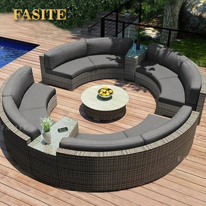 Outdoor round sofa combination rattan chair sofa