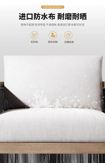 Outdoor villa courtyard sofa high-end teak sofa furniture combination hotel homestay waterproof