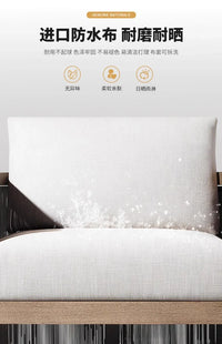 Outdoor villa courtyard sofa high-end teak sofa furniture combination hotel homestay waterproof