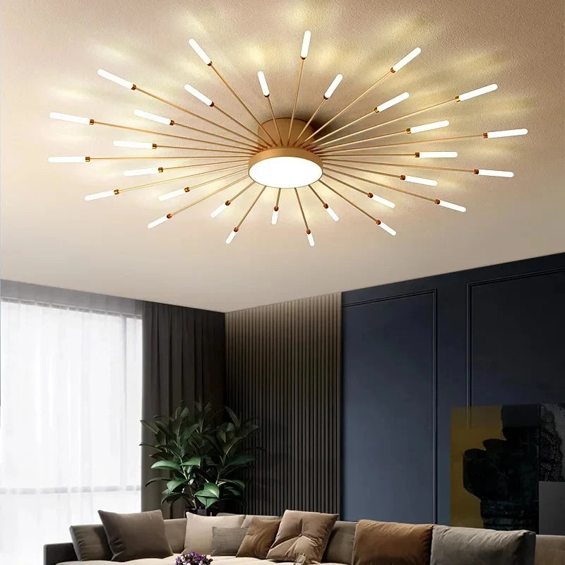 Creative Fan Shaped LED Ceiling Lamp Modern Living Room Light Home Decor Dining Bedroom Kids Room Interior Ceiling Pendant Lamp