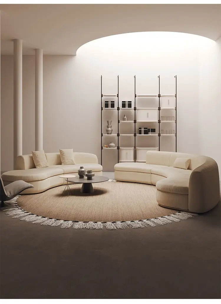 Semicircular Curved Sofa Special-shaped Burgundy Beauty Salon Clothing Store Hotel Lobby Office Lounge Area Reception