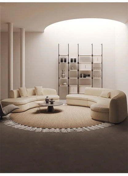 Semicircular Curved Sofa Special-shaped Burgundy Beauty Salon Clothing Store Hotel Lobby Office Lounge Area Reception