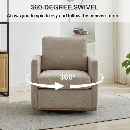 Swivel Accent Chair Set of 2, 360 Degree Square Swivel Barrel Chair for Living Room, Mid Century Modern Upholstered Accent Chair