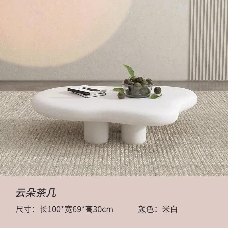Cream wind light luxury beauty salon living room small apartment creative curved clothing store rest area reception sofa Interne