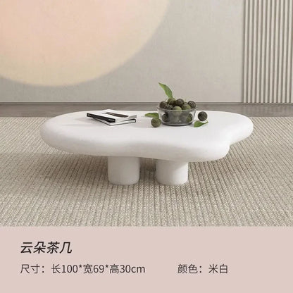 Cream wind light luxury beauty salon living room small apartment creative curved clothing store rest area reception sofa Interne