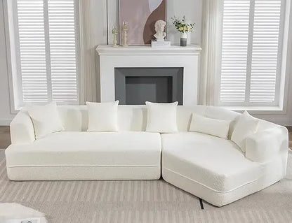 128 Cloud Sectional Couch, Upholstered Couches for Living Room Bedroom, Modern Boneless Modular Sofa with Deep Seat