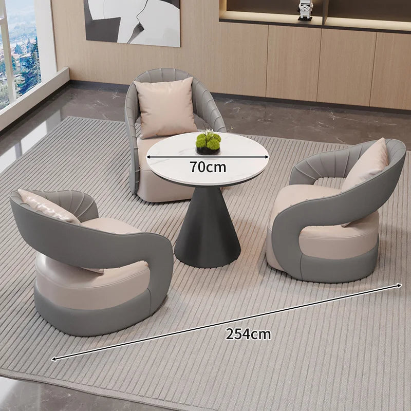 YJQ Business Negotiation Table and Chair Set for Sales Office, Hotel Lobby Reception, Guest Reception, and Rest Area Sofa