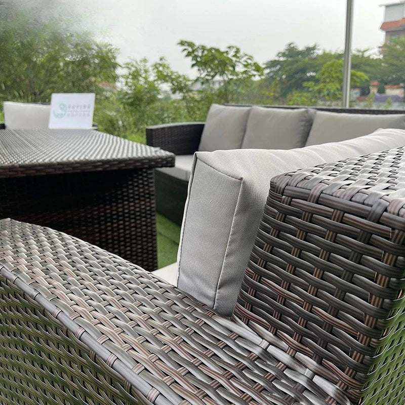 Garden outdoor beach rattan weaving leisure sofa chair outdoor furniture outdoor three-person rattan chair sofa