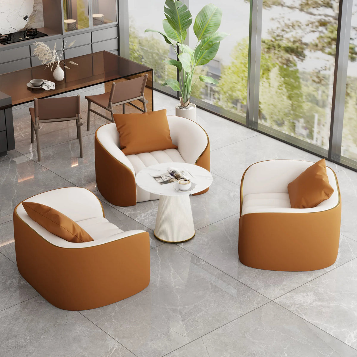 Ensemble de canapé et table basse de luxe pour réception d'entreprise, adapté au hall d'hôtel, au bureau