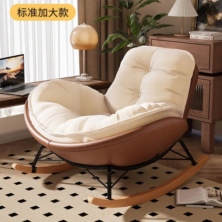 Rocking chair lazy sofa adult single recliner living room snail balcony home indoor leisure bedroom shake