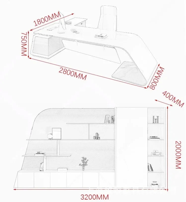 Designer Modern Office Desks Asthetic Luxury Storage Drawers Writing Executive Desk L Shaped Study Escritorios Office Furniture