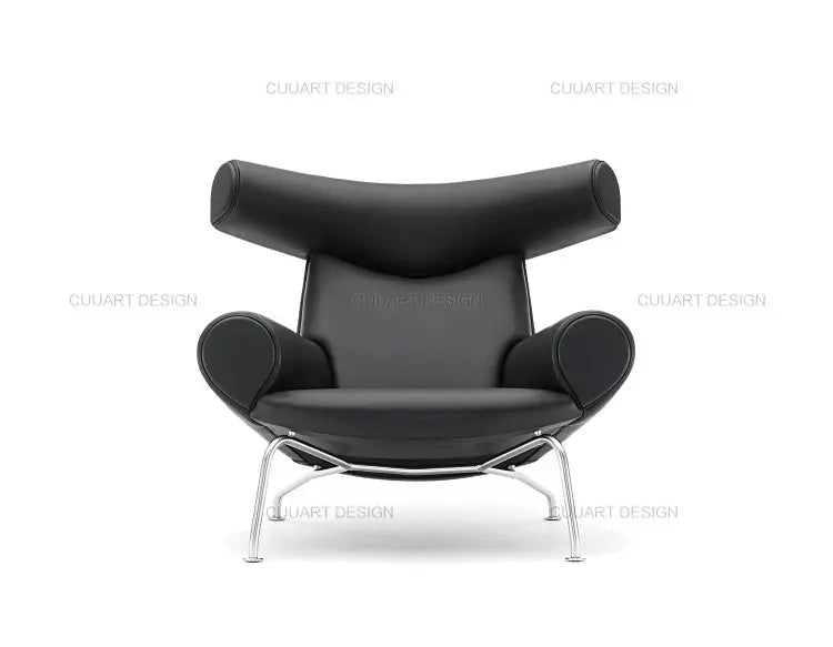 QQSingle light luxury sofa chair minimalist leather balcony living room lounge chair